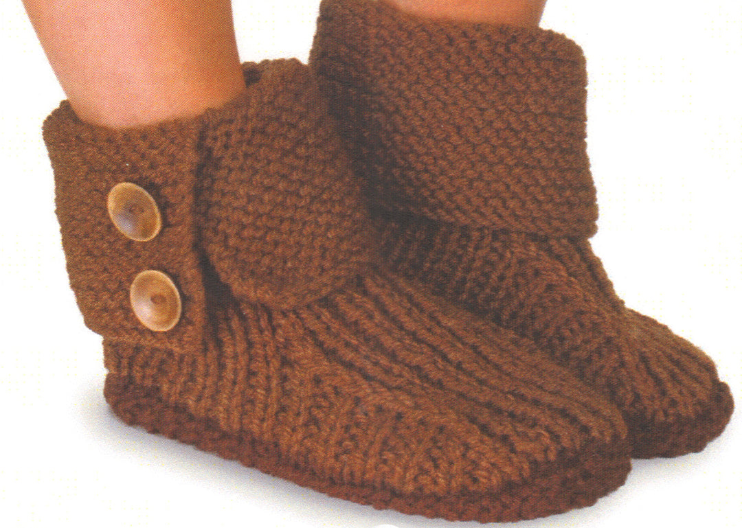 Ribbed Boot Slippers Pattern