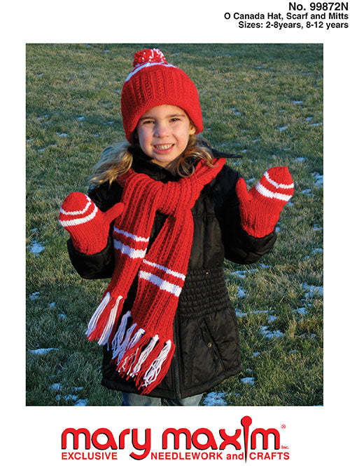 O Canada Hat, Scarf and Mitts Pattern