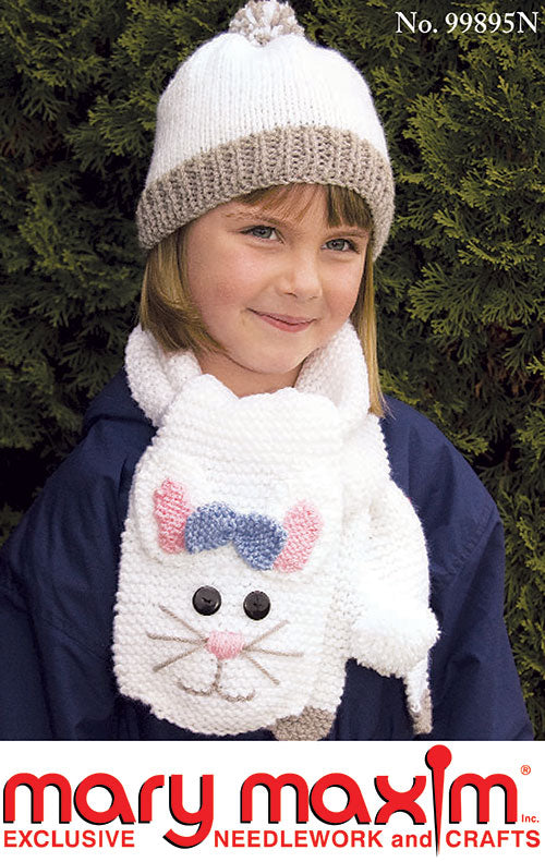 Bunny Hat and Scarf Pattern – Mary Maxim display picture 1