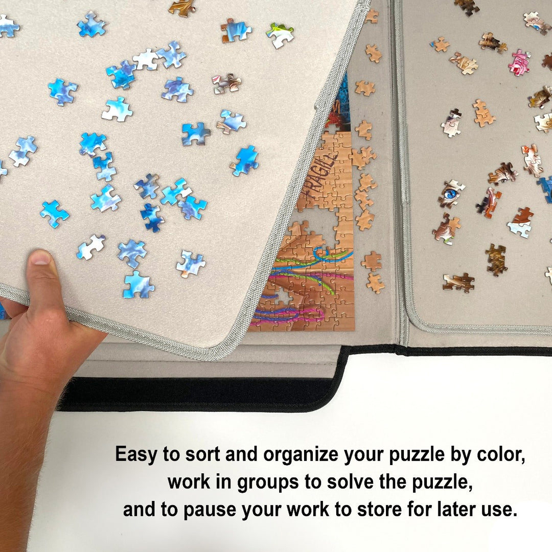 Jigsaw Puzzle Work Tray Board Storage Organizer with 4 Organizing