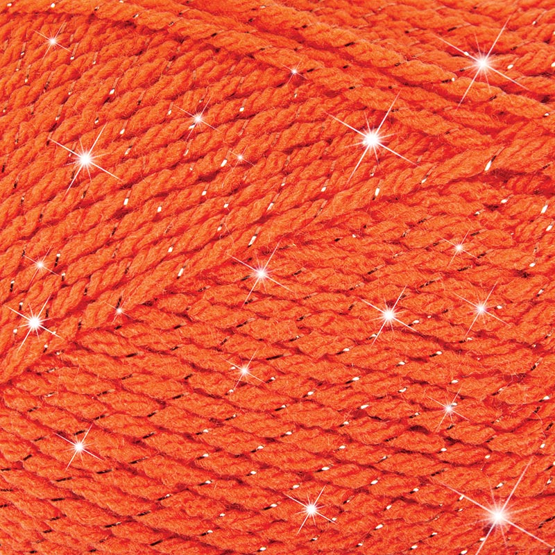 Mary Maxim Starlette Sparkle Yarn, Orange