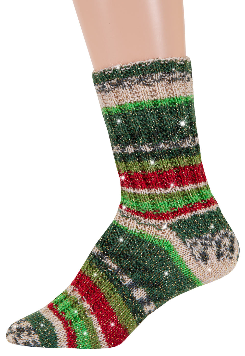 Mary Maxim Festive Feet Sock Yarn, Happy Holidays Sparkle