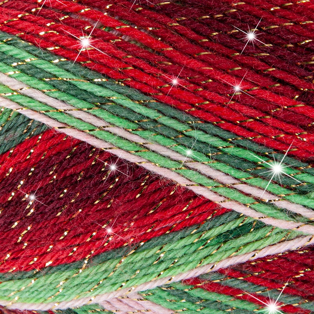 Red Yarn for Christmas Socks, Sparkly Holiday Red & Green Sock Yarn